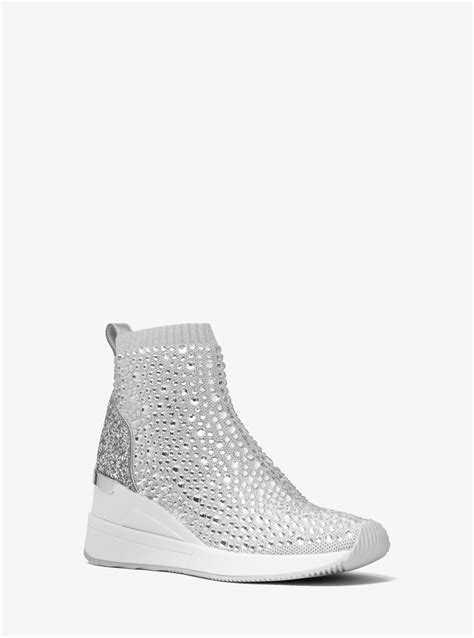 Skyler Metallic Stretch Knit Sock Sneaker 